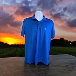 Izod Mens Blue Polo Shirt Size Medium Lightweight Casual Wear Golf Preppy Sport